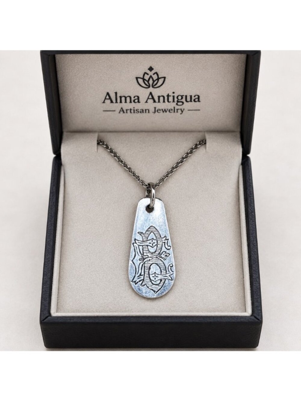 Vintage Silver-Plated Spoon Pendant with B Monogram